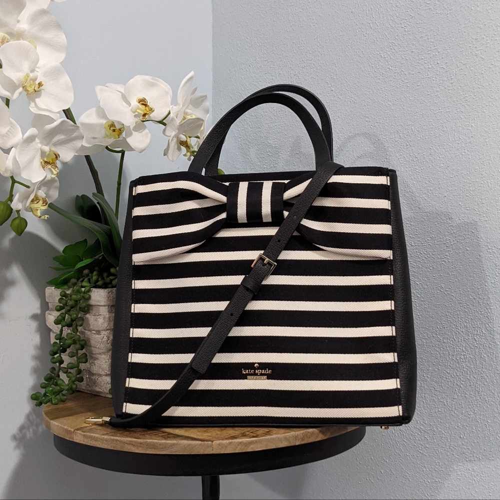 Kate Spade Brigette Olive Drive Stripe Satchel